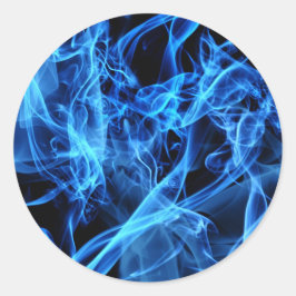 Blauw Abstract Ronde Sticker