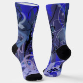 Blauw abstract schilderij sokken (Gebogen)
