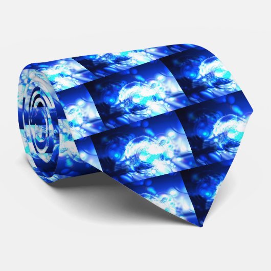 Blauw Abstract Stropdas (Opgerold)