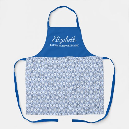 blauw Abstract ventilatormodel Apron Schort (Voorkant)