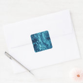 Blauw Abstract Vierkante Sticker (Envelop)