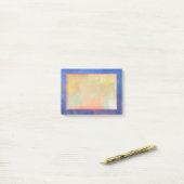 Blauw Abstract vierkantsontwerp Post-it® Notes (Op bureau)