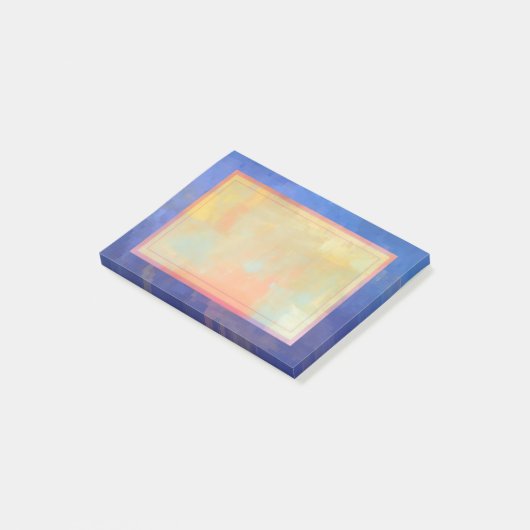 Blauw Abstract vierkantsontwerp Post-it® Notes (Schuin)