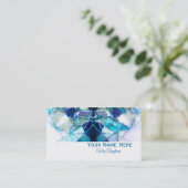 blauw abstract visitekaartje dubbelzijdig (Staand voorkant)