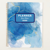 Blauw Abstract Water Kleur Planner (Voorkant)