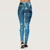 Blauw Abstract waterdruppel Leggings (Achterkant)