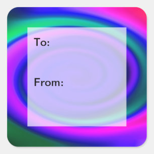 Blauw Abstract Wervelpatroon Gift Labels