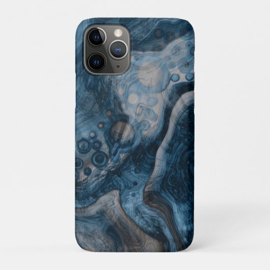Blauw Abstracte moderne vochtige kunst Case-Mate iPhone Case (Achterkant)