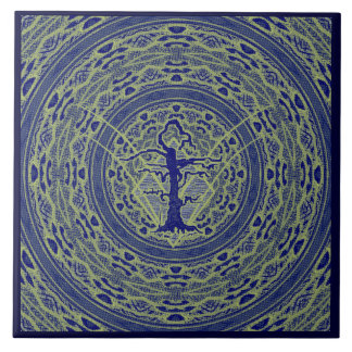 Blauw Abstracte, oude, bedrade structuurstijl 5 Tegeltje