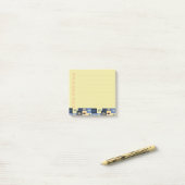 Blauw & Abstracte patroonnotities voor Cream Post- Post-it® Notes (Op bureau)