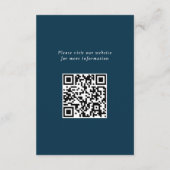 Blauw Abstracte Waterverf bruiloft Informatiekaartje (Achterkant)