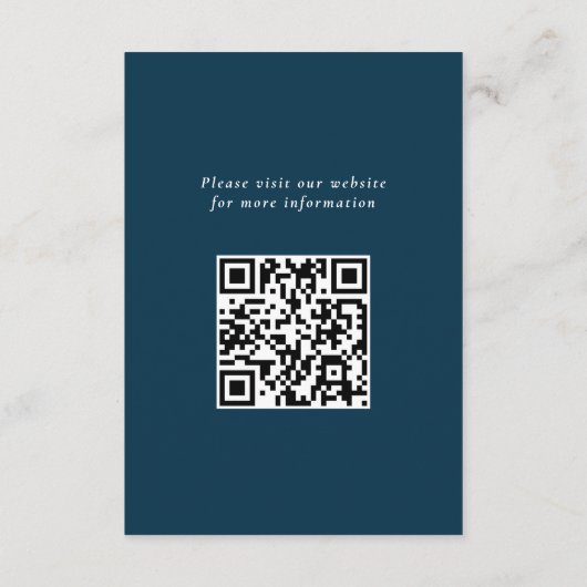 Blauw Abstracte Waterverf bruiloft Informatiekaartje (Achterkant)