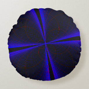 Blauw Accent Clover Leaf Geometrische Ronde Kussen