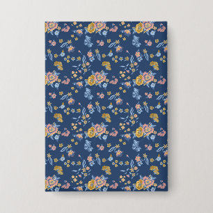 Blauw achtergrondpatroon van het Floral van het Ef Button