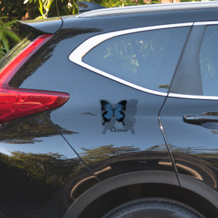 Blauw achtergrondschaduwcontour voor Butterfly Sticker
