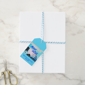 Blauw afbeelding cadeau label Deel 1 Cadeaulabel
