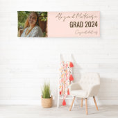 Blauw Afstudeerder Foto Gouden Tekst Afstuderen Ba Spandoek (Insitu)