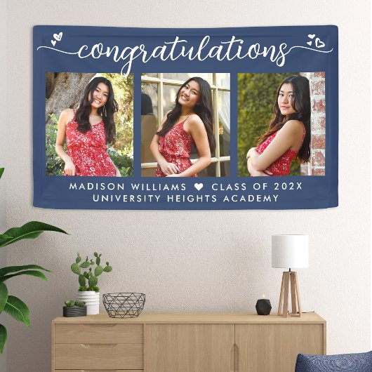 Blauw Afstuderen 3 Foto Moderne kalligrafie Hartel Spandoek