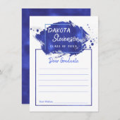 Blauw Afstuderen | Advies van Paint Splatter Afstu Kaart (Voorkant / Achterkant)