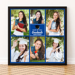 Blauw Afstuderen Foto Collage Afstuderen Square Poster