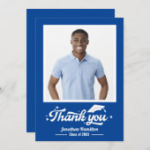 Blauw Afstuderen foto dank u kaart (Voorkant / Achterkant)