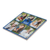 Blauw Afstuderen Fotocollage Custom Afstuderen Tegeltje (Zijkant)
