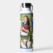 Blauw Afstuderen Fotocollage Modern Afstuderen Waterfles (Voorkant)