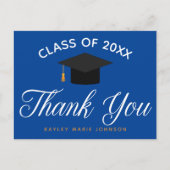 Blauw Afstuderen Gepersonaliseerd Afstuderen Harte Briefkaart (Voorkant)