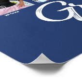 Blauw Afstuderen K-12 Fotocollage Script Modern Poster (Hoek)