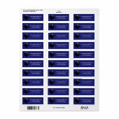 Blauw Afstuderen Retouradreslabels Etiket (Full Sheet)