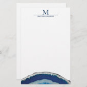 Blauw Agate Briefpapier (Voorkant / Achterkant)