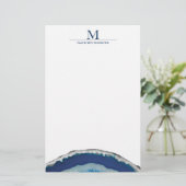 Blauw Agate Briefpapier (Staand voorkant)