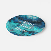 Blauw Agate Papieren Bordje (Gekanteld)