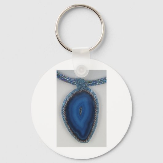 Blauw Agate Sleutelhanger (Voorkant)