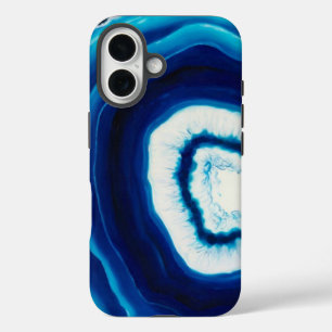 Blauw Agate Slice ABSTRACT iPhone 16 Hoesje