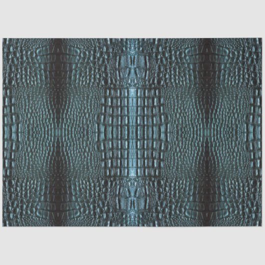 Blauw alligator lederen textuur patroon tissuepapier (Voorkant)