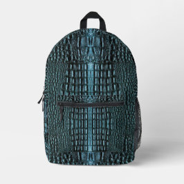 Blauw alligatorleer bedrukte rugzak