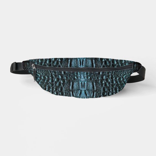 Blauw alligatorleer heuptasje (Voorkant)