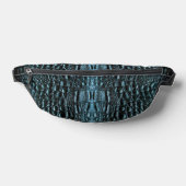 Blauw alligatorleer heuptasje (Liggend)