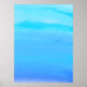 Blauw als de lucht abstracte kunst poster