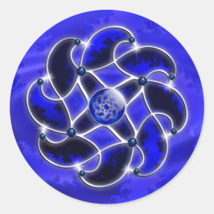 Blauw als de Zee tikt Ronde Sticker