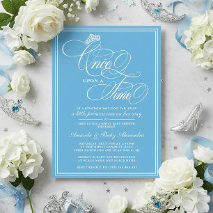 Blauw Als-ie-eens Prinses Babyshower Kaart