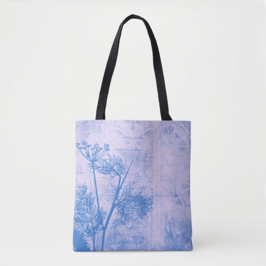  blauw andelion zaad Silhouette Tote Bag (Voorkant)
