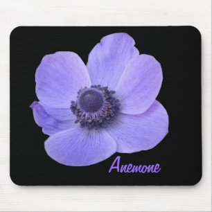  blauw Anemone Flower Mousepad Muismat
