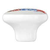 Blauw anker en schelpen op turquoise keramische knop (Zijkant)