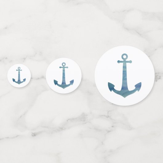 Blauw Anker het Schilderen Partij Confetti (Achterkanten)