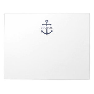 Blauw Anker Met Naam Notitieblok