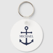 Blauw Anker Met Naam Sleutelhanger (Voorkant)