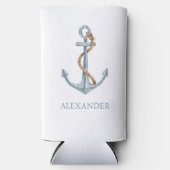 blauw anker met touw gepersonaliseerd (Voorkant)