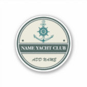 Blauw Anker Nautisch Welkomstjacht zeilboot Sticker (Voorkant)